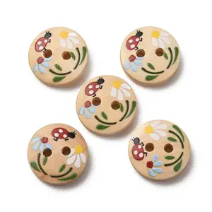2-Hole Printed Opaque Resin Buttons