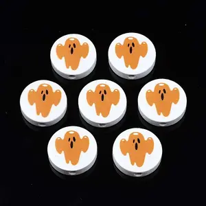 Halloween Printed Natural Wood Beads