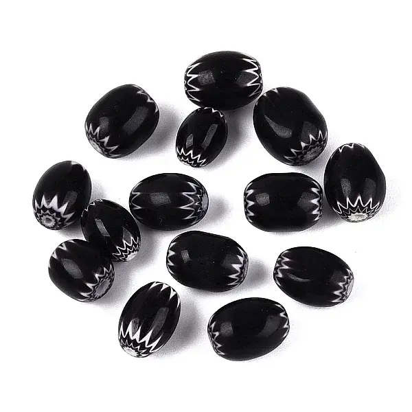 Handmade Millefiori Glass Barrel Beads