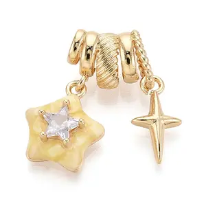 Brass Pave Cubic Zirconia Pendants