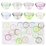 20Pcs UV Plating Acrylic Bead Caps