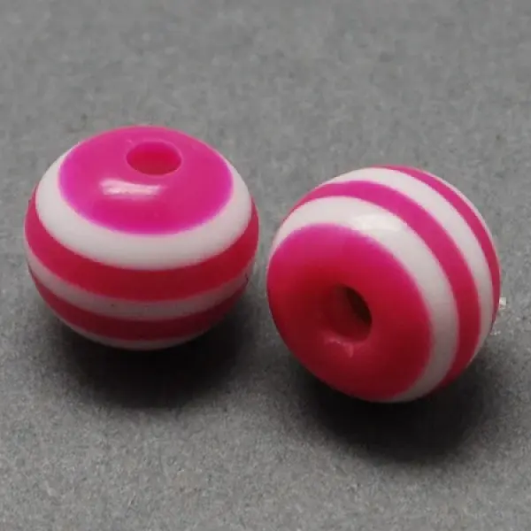 Round Striped Resin Beads