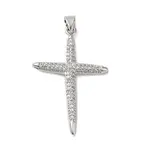 Rack Plating Brass & Clear Cubic Zirconia Pendants