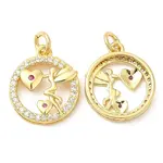 Brass Micro Pave Cubic Zirconia Pendants