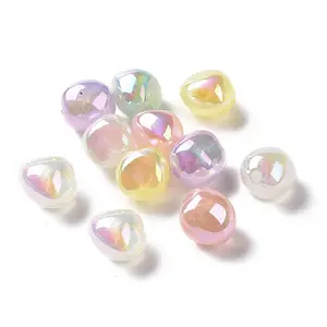 UV Plating Rainbow Iridescent ABS Plastic Glitter Beads