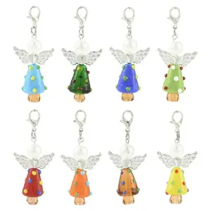 8Pcs Christmas Handmade Lampwork Pendant Decorations