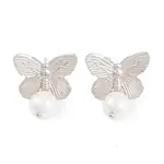Rack Plating Brass ABS Pearl Earrings