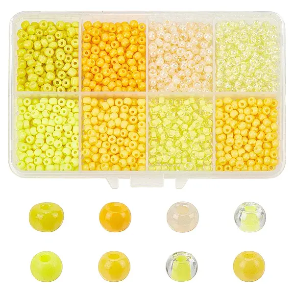 1360pcs 8 Styles Glass Seed Beads Sets