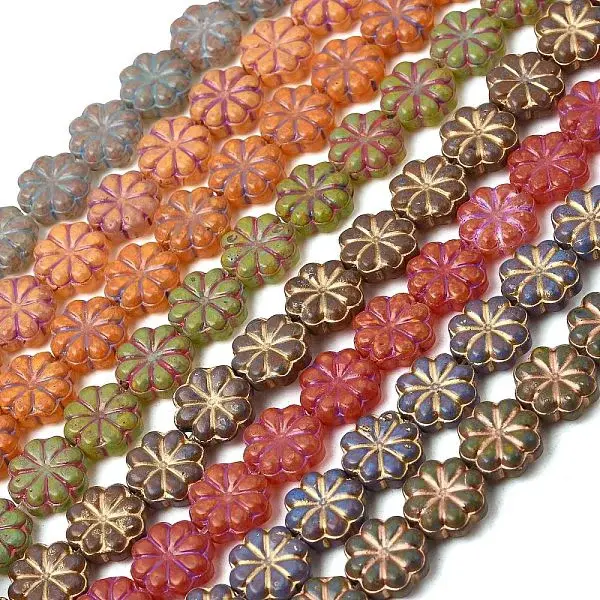 Painted Glass Beads Strands