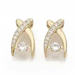 Brass Micro Pave Clear Cubic Zirconia Charms