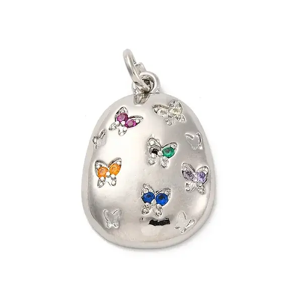 Brass Micro Pave Cubic Zirconia Pendants
