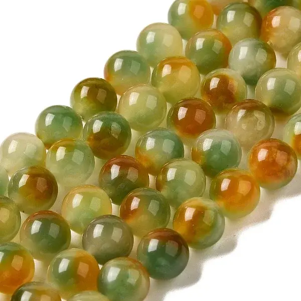 Natural Dyed White Jade Beads Strands