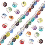 1 Starnd Handmade Printed Porcelain Beads