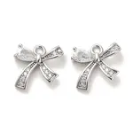 Brass Micro Pave Clear Cubic Zirconia Charms