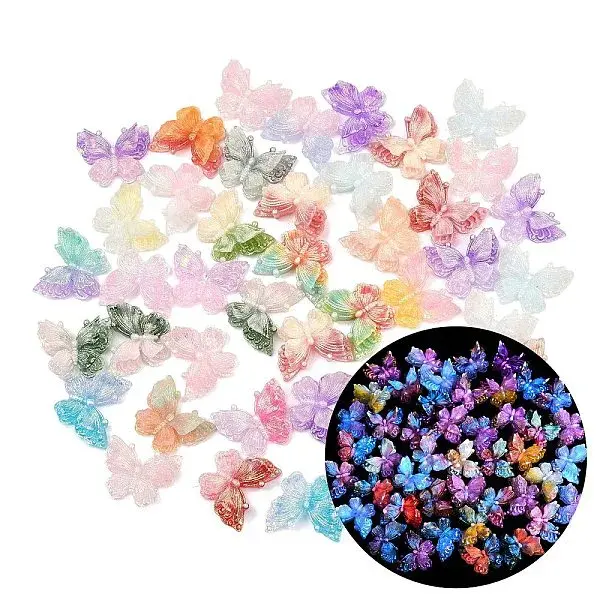 Two Tone Luminous Opaque Resin Beads