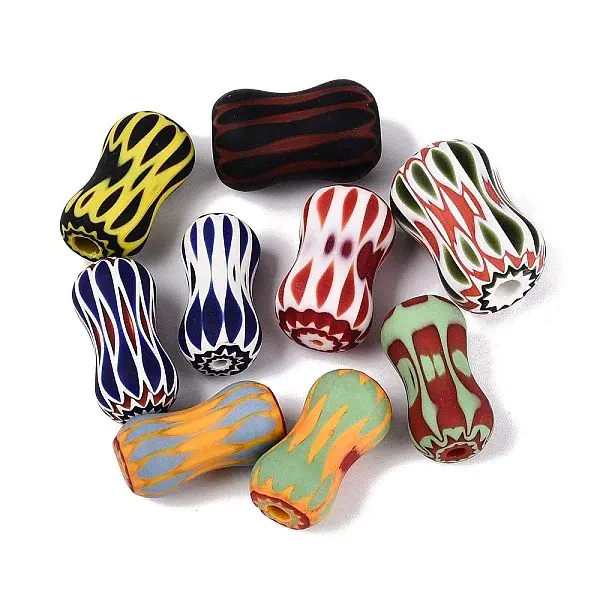 Handmade Millefiori Glass Bone Shape Beads