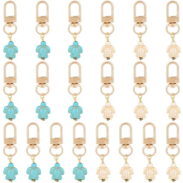 20Pcs 2 Styles Synthetic Turquoise Pendant Decoration