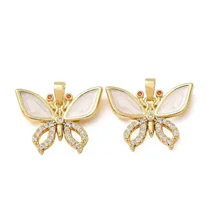 Brass Micro Pave Clear Cubic Zirconia Pendants