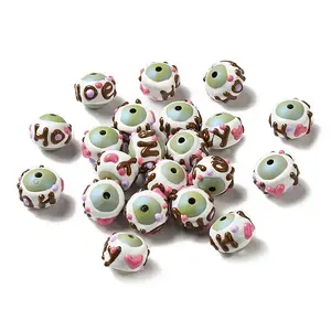 Hand Painted Acrylic with Enamel Beads
