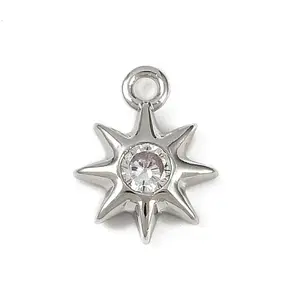 Brass Pave Clear Cubic Zirconia Pendants