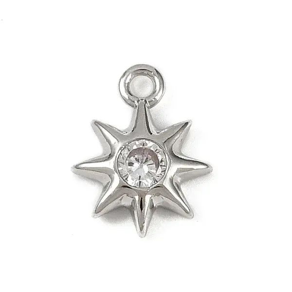 Brass Pave Clear Cubic Zirconia Pendants