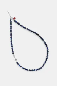 HUGO náhrdelník pánsky lapis lazuli E-BEADS5-NEC