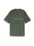 TOM TAILOR Men + Tričko  pastelovo zelená / tmavozelená