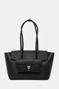 Kožená kabelka Coccinelle DOUBLE BEAT