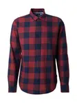 JACK & JONES Košeľa  tmavomodrá / vínovo červená