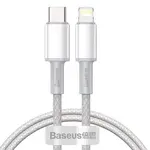 Datový kabel Baseus High Density Braided Series Fast Charging USB-C - Lightning 20W, 1m, bílá