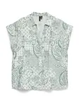 VERO MODA Blúzka 'VMCILLE HILDA'  tmavozelená / biela