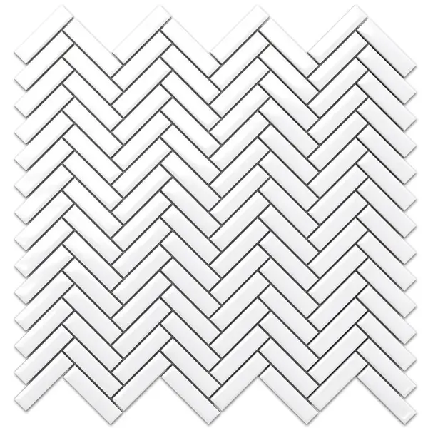 Mozaika Mini Chevron White Gloss 27/28