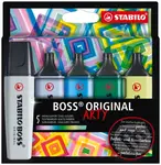 Zvýrazňovač  - STABILO BOSS ORIGINAL - ARTY - 5 ks balenie