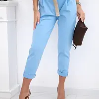 Kesi Włoski Kalhoty Puntor s páskem modrý