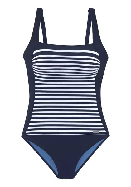 LASCANA Jednodielne plavky  námornícka modrá / biela