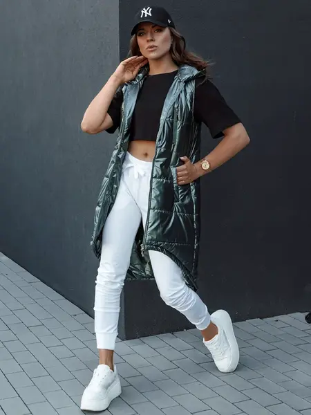 Dámská pikovaná vesta MERIS tmavě zelená