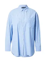 PIECES Blúzka 'MELIA'  svetlomodrá / biela