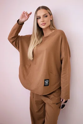 Włoski Bavlněná mikina kalhoty set mincovna