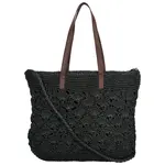 Módní dámská pletená kabelka na rameno Surya, černá