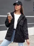 Kurtka przejściowa damska parka z kapturem TILAN czarna Dstreet