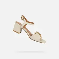 Krémové dámské sandály Geox New Eraklia 50 - Dámské