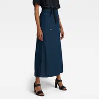 G-STAR Skirt - A-line Maxi Wrap Skirt Dark Blue