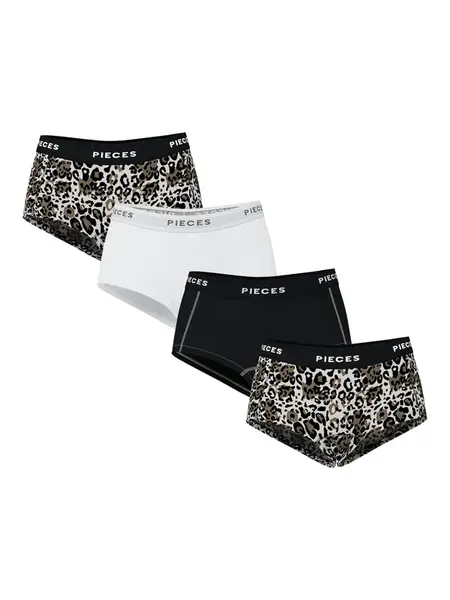 PIECES Nohavičky  svetlobéžová / čokoládová / čierna / biela