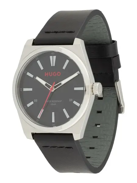 HUGO Analógové hodinky 'Ark'  červená / čierna / strieborná