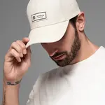 Ombre Men's baseball cap with visor and patch - cream