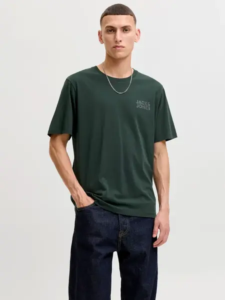 JACK & JONES Tričko 'JJECORP'  zelená / jedľová