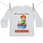 Boodyy Tričko s dlhým rukávom Keď vyrastiem budem kuchárka 134 (8-9 rokov)