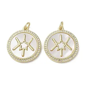 Brass Micro Pave Cubic Zirconia Pendants