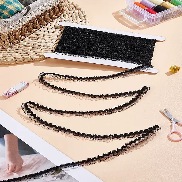 10Yards Polyester Fish Silk Elastic Lace Band