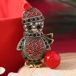Christmas Theme Zinc Alloy Rhinestone Brooches for Backpack Clothes
